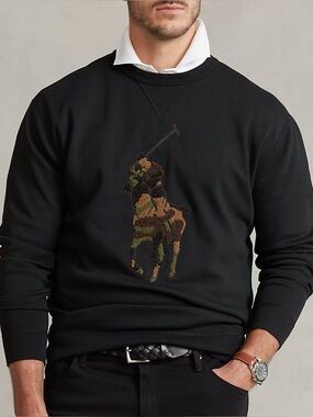 Polo Ralph Lauren Camo Big Pony Double-Knit Sweatshirt Size Large Preppy